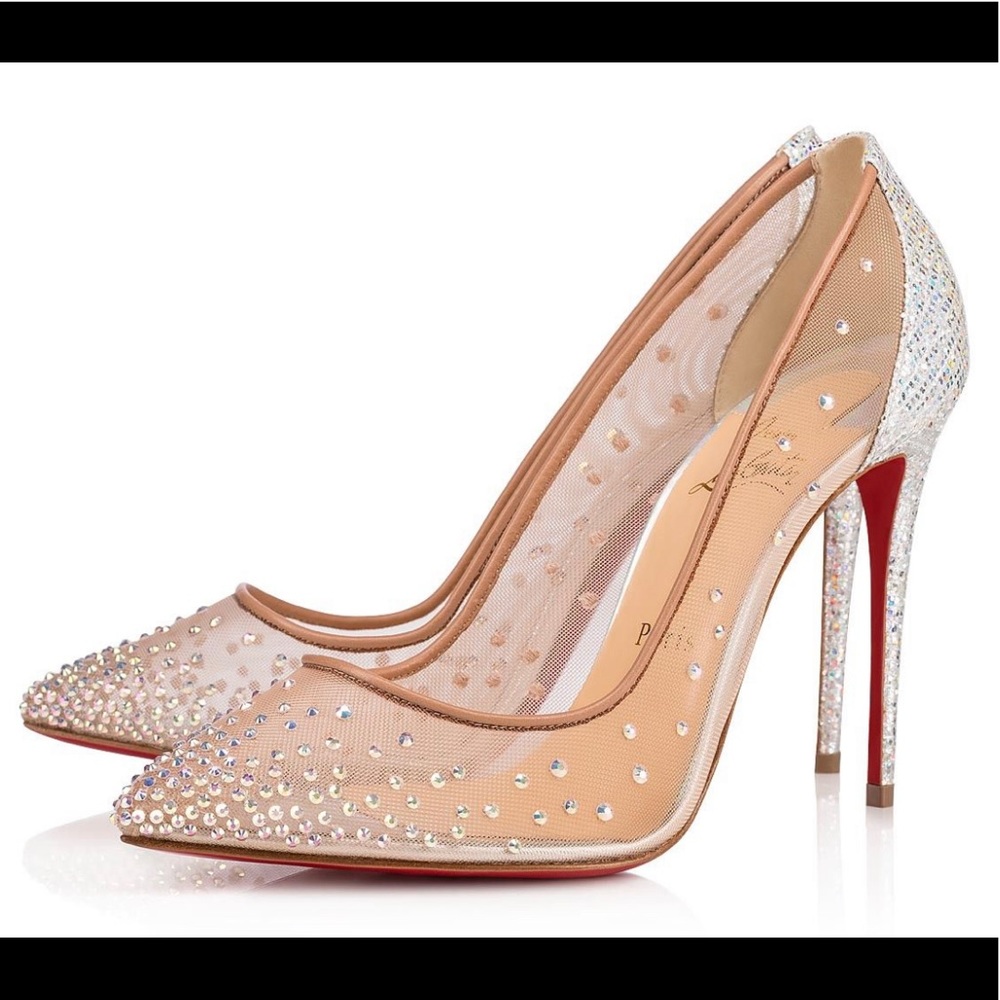 Christian Louboutin Follies Strass 100 Mesh Pump